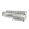 ECKSOFA rechts Mamaia aus Samt silber 5 Sitzplätze - Silberfarben, Textil (185/293cm) - Micadoni