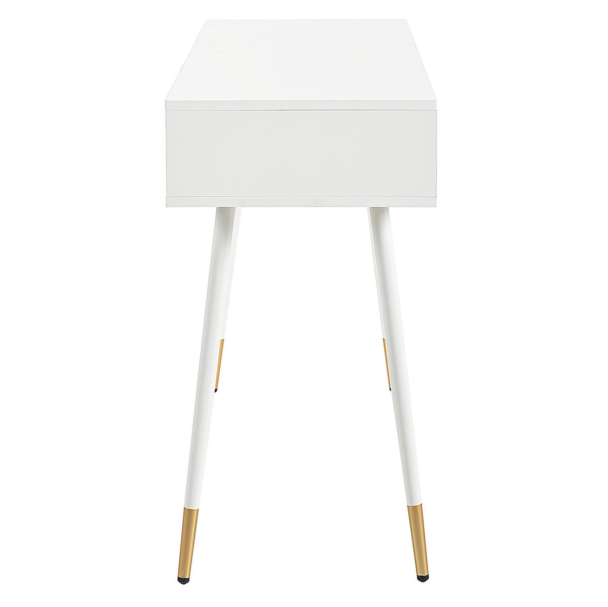 STOL za šminkanje, 100/40/76 cm, MDF bijeli, s 2 ladice - bijela, drvni materijal (40/76/100cm) - BEAOK