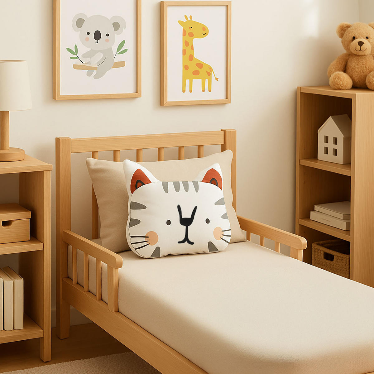 KINDERKISSEN mit Aufdruck 40/35 cm - Multicolor, Naturmaterialien (35/40cm) - Home Styling Collection