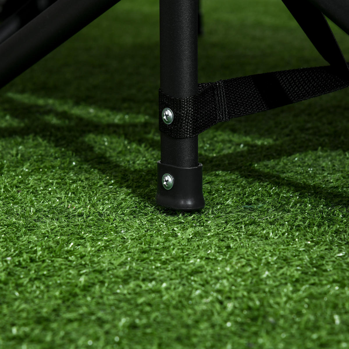 FELDBETT Campingbett mit Tasche & Becherhalter 68 x 186 x 48 cm Schwarz - Grau, Metall (186/48/68cm) - ComfortXL