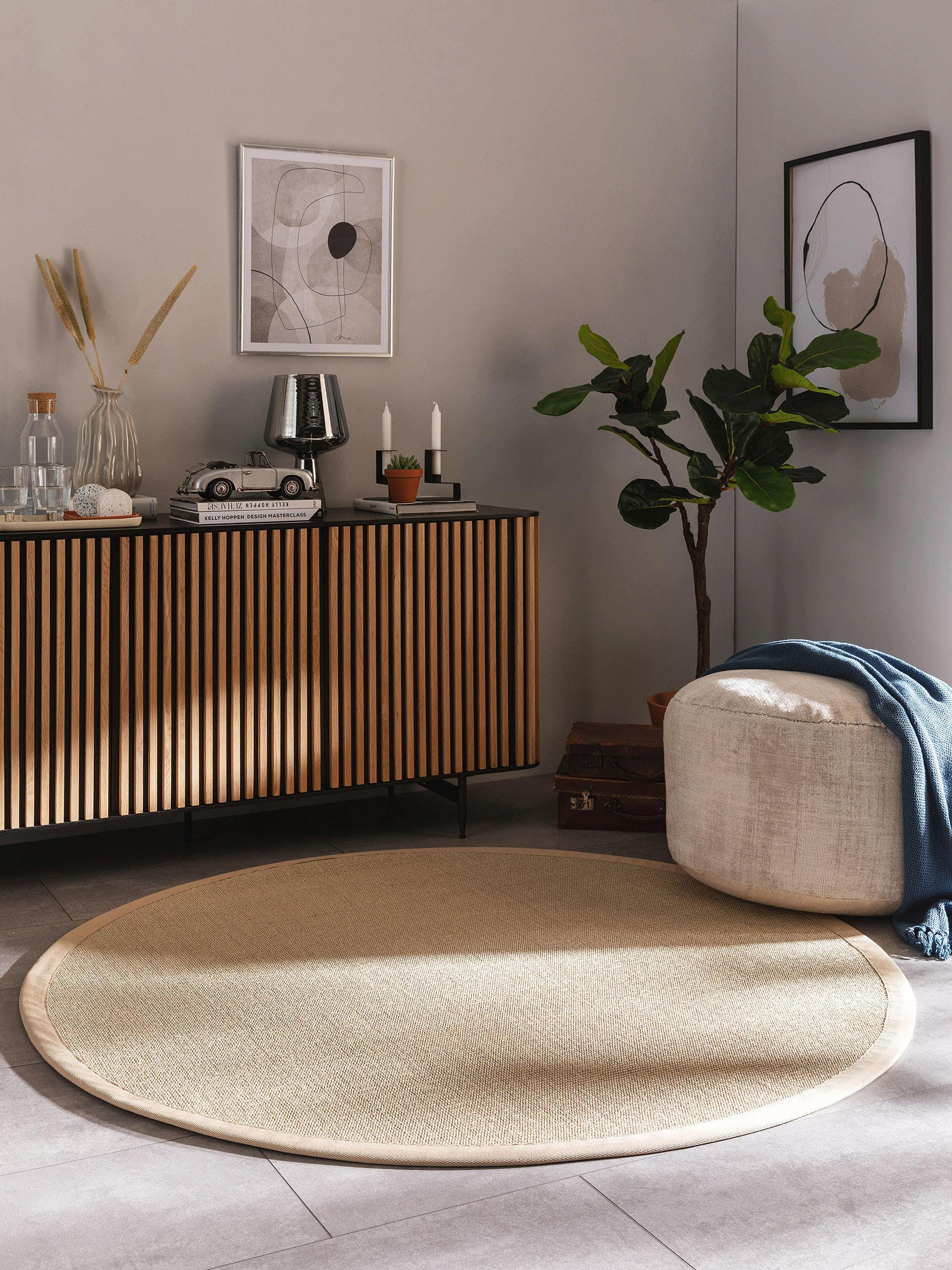 SISALTEPPICH Sana Cream ø 250 cm rund - Creme, Textil (250/250cm) - benuta Nest