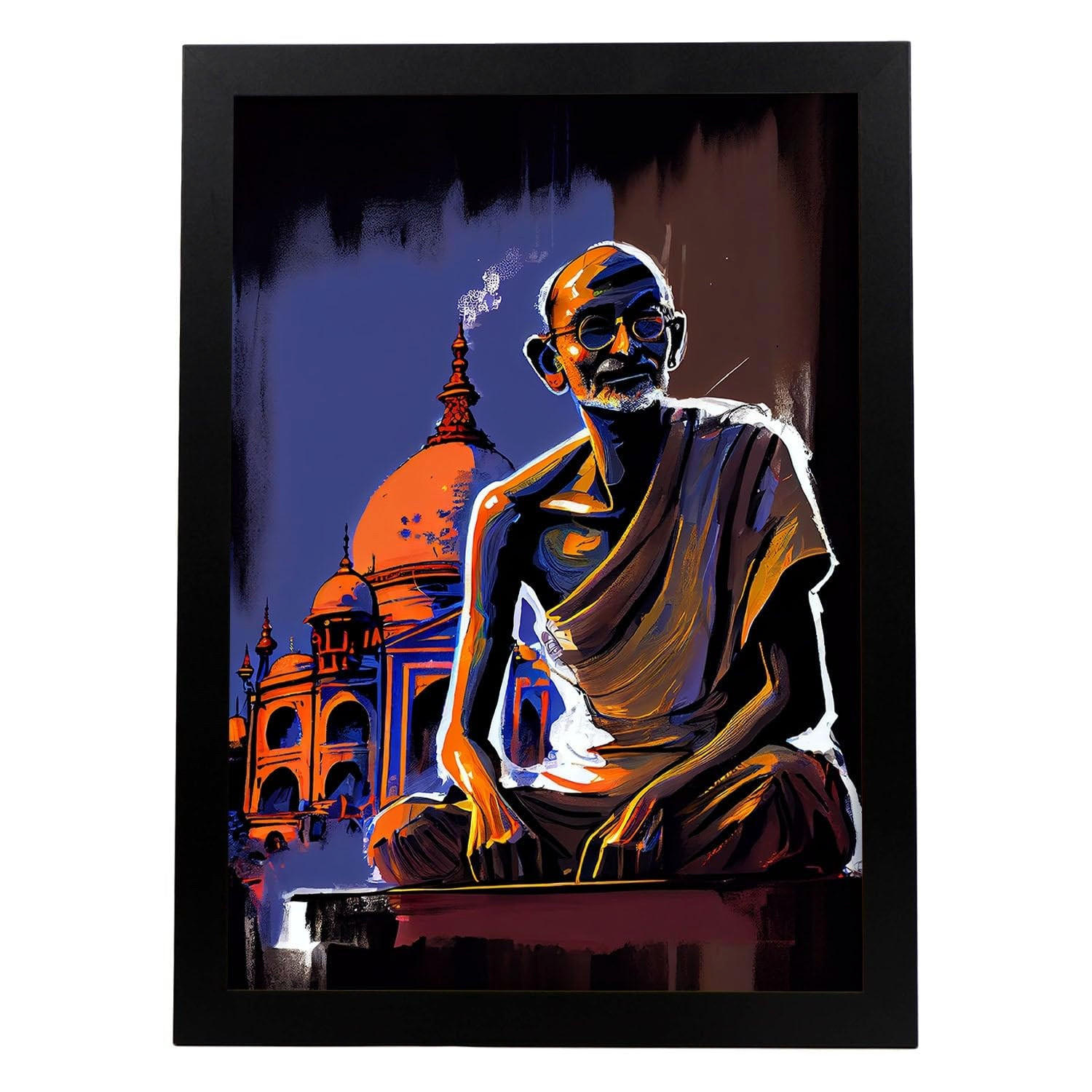 POSTER Mahatma Gandhi In Voller Farbe Fotostil. A4 Rahmenlos - Klar, Papier (29.7/5/21cm) - Nacnic