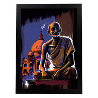 POSTER Mahatma Gandhi In Voller Farbe Fotostil. A4 Rahmenlos - Klar, Papier (29.7/5/21cm) - Nacnic