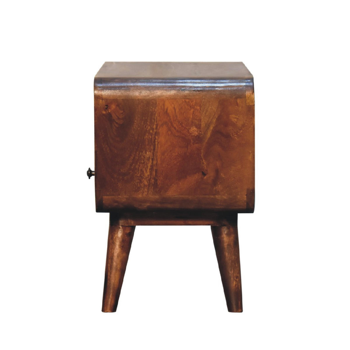 LOWBOARD Mini mit gebogener Form, Braun - Messingfarben/Braun, Mangoholz/Holz (30/45/60cm) - Artisan Furniture