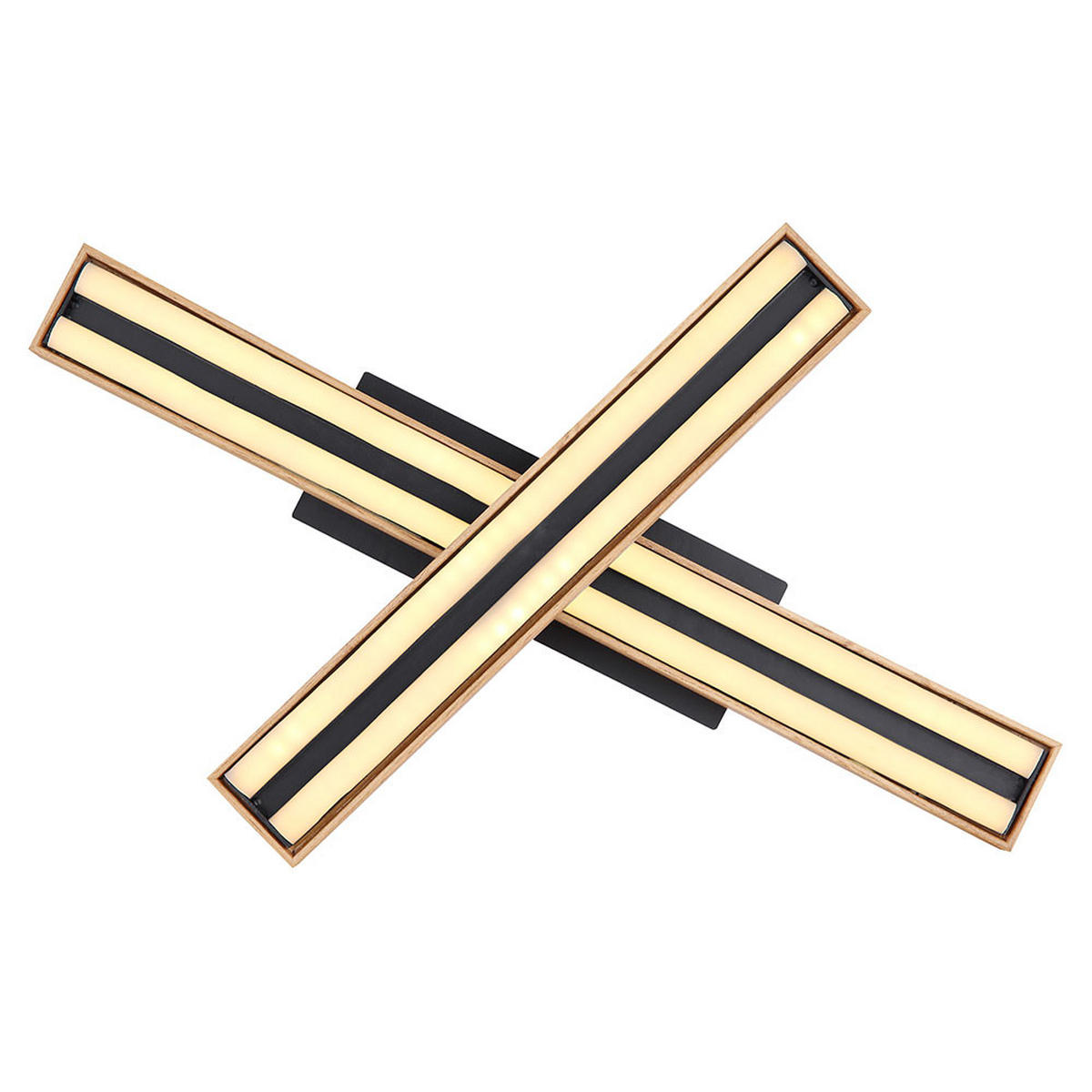 LED DECKENLEUCHTE Holzoptik Braun - Braun, Metall (51.5/36.5/11cm) - Globo Lighting