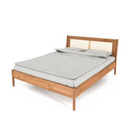 BETT MIT RATTANKOPFTEIL INA 200x220 Wildeiche - Wildeiche, Holz (200/220cm) - byoak