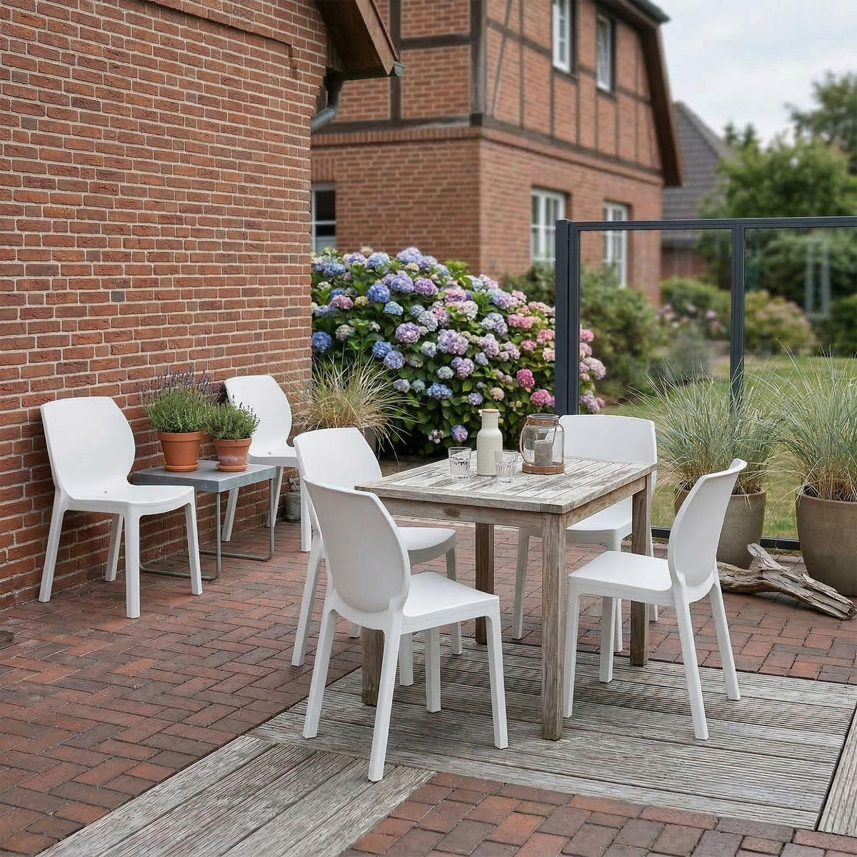 GARTENSTUHL 6 Kunststoff Weiß - Weiß, Kunststoff (58/80/59cm) - CLP