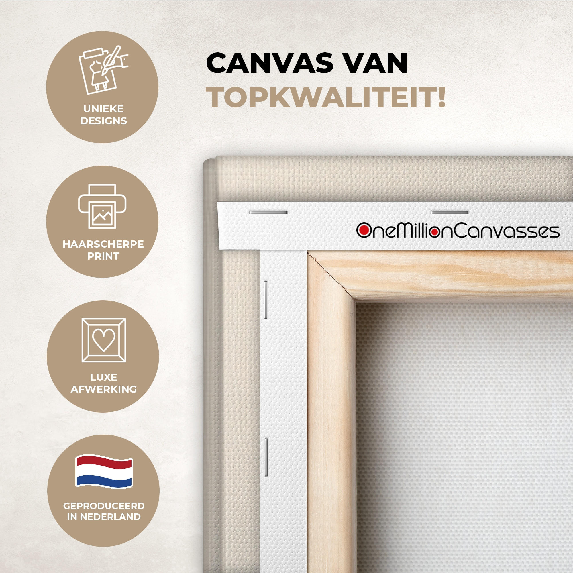 LEINWANDBILD Pflanze - Beige - Japanisch 90x140 cm - Schwarz, Textil (90/140cm) - MuchoWow