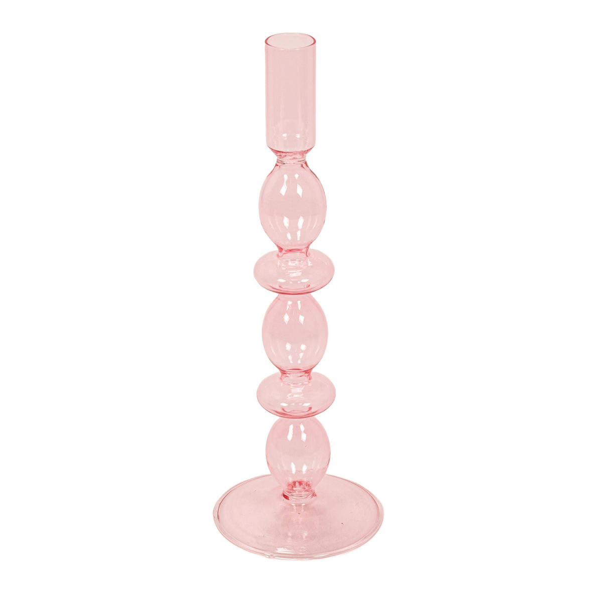 KERZENSTÄNDER für eine Stabkerze 9/9/25,7 cm - Rosa, Glas (9/25.7/9cm) - Atmosphera Createur d´interieur