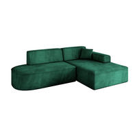 ECKSOFA Ottomane Rechts IREA-L1-v3 - 232x165x77 cm Grün - Dunkelgrün, Holzwerkstoff/Textil (232/165cm) - ALTDECOR