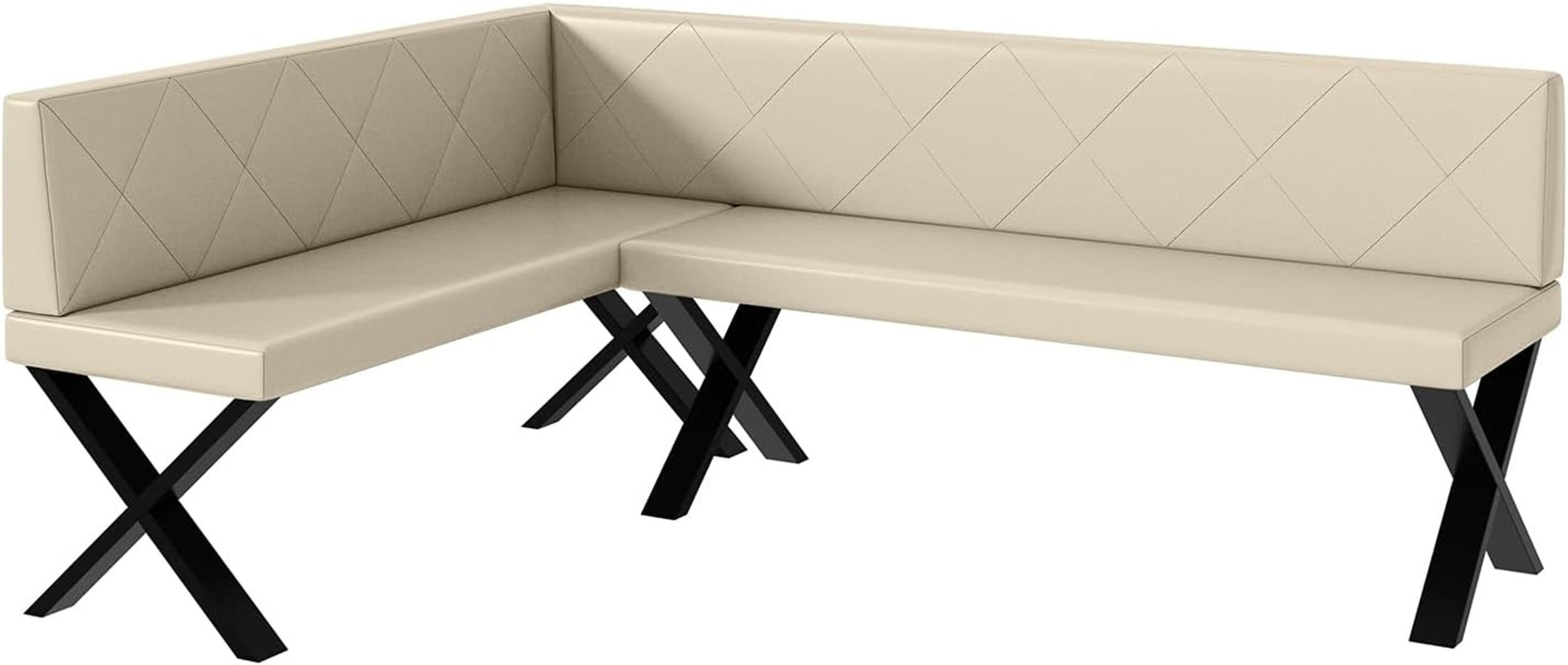 Meblini Eckbank Creme 196x142 cm