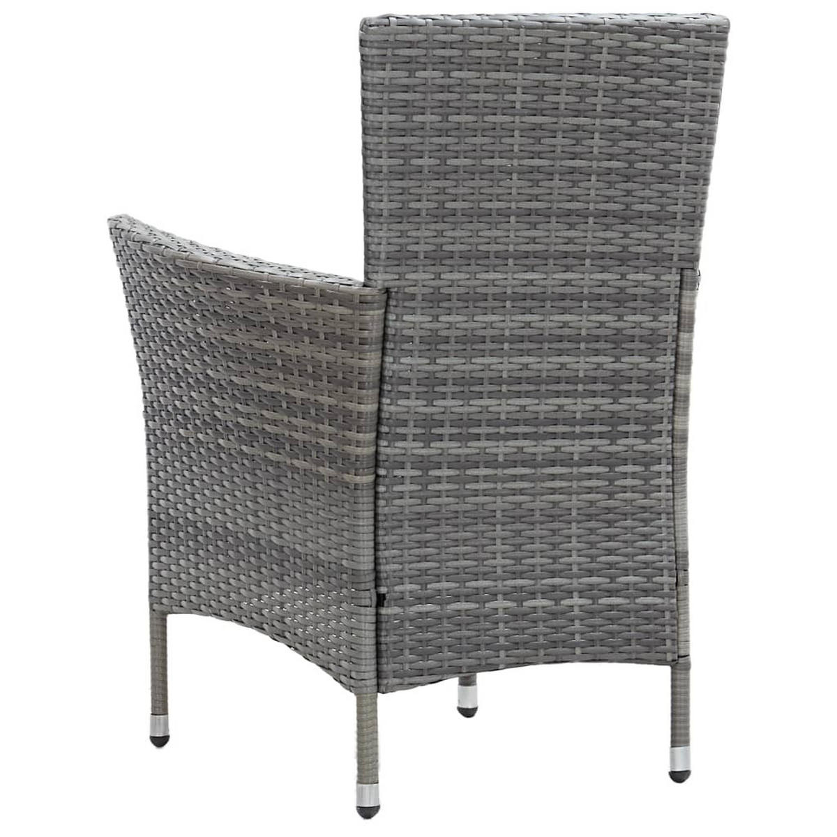 GARTEN-ESSGRUPPE 9-teilig Mit Auflagen Poly Rattan Grau - Grau, Kunststoff/Textil - vidaXL
