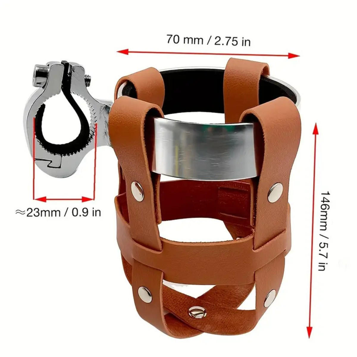 FAHRRADBECHERHALTER Verstellbarer universeller Wasserbecherhalter 7/7/14.6 cm Braun - Braun, Metall (7/14.6/7cm) - Authentics