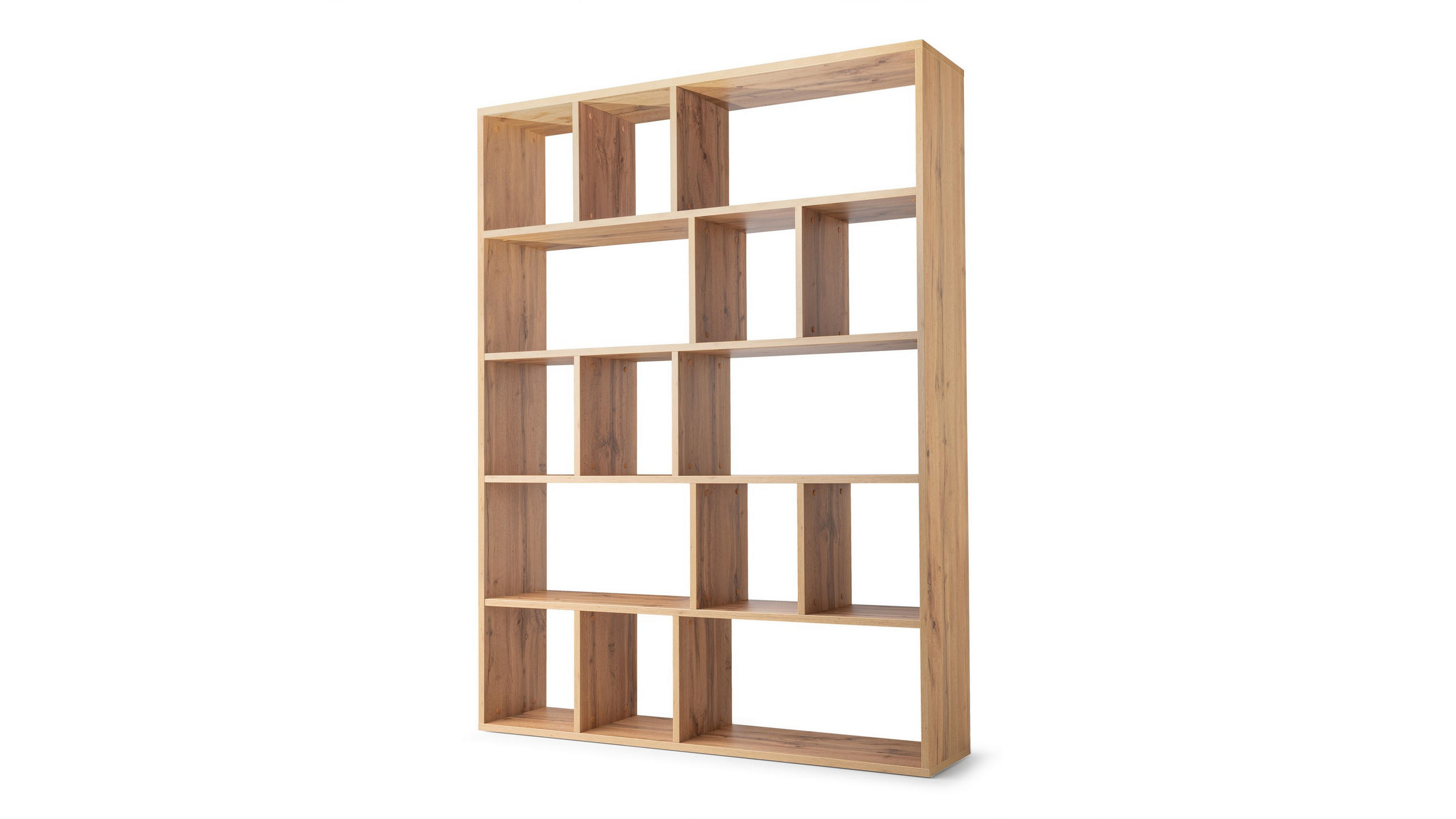 BÜCHERREGALE MOSAICO 151 / 198 / 34 cm Eichefarben - Eichefarben, Holzwerkstoff (151/198/34cm) - MASSENO