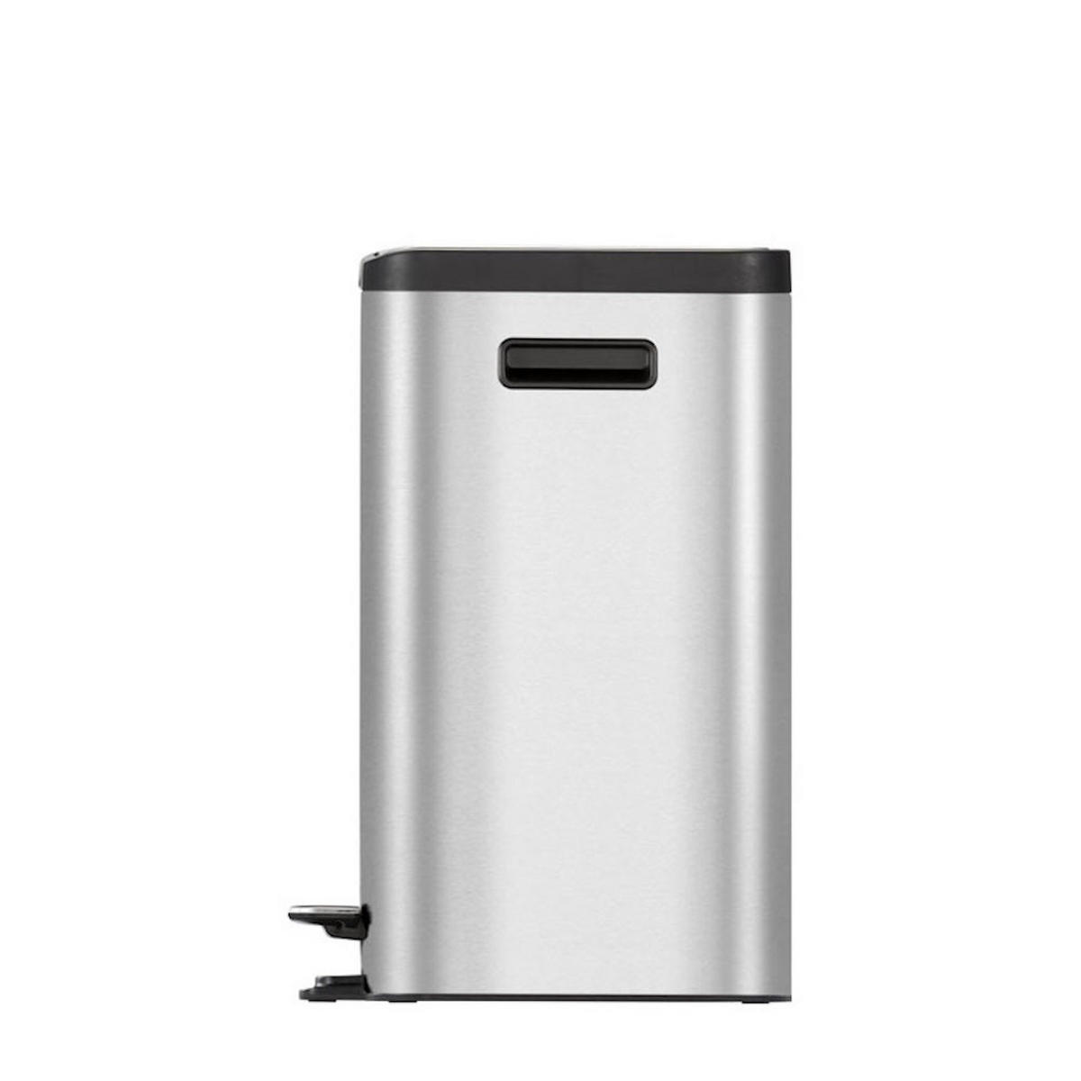 MÜLLEIMER Mit Soft Close Deckel & Handlichen 39,2x60,5x32,1 cm 24 & 12 Liter - Silberfarben, Metall (60.5/39.2/32.1cm) - PROREGAL