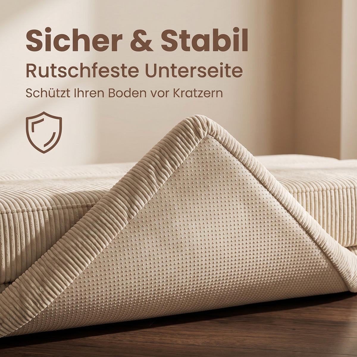 SCHLAFSOFA 140/85/54 cm Beige Cord - Beige, Textil (85/54/140cm) - Oxeza