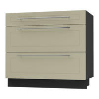 SCHUBLADENUNTERSCHRANK Kvantum D3A/90 90 / 50 / 82cm - Creme/Schwarz, Holz/Holzwerkstoff (90/82/50cm) - Feldmann-Wohnen