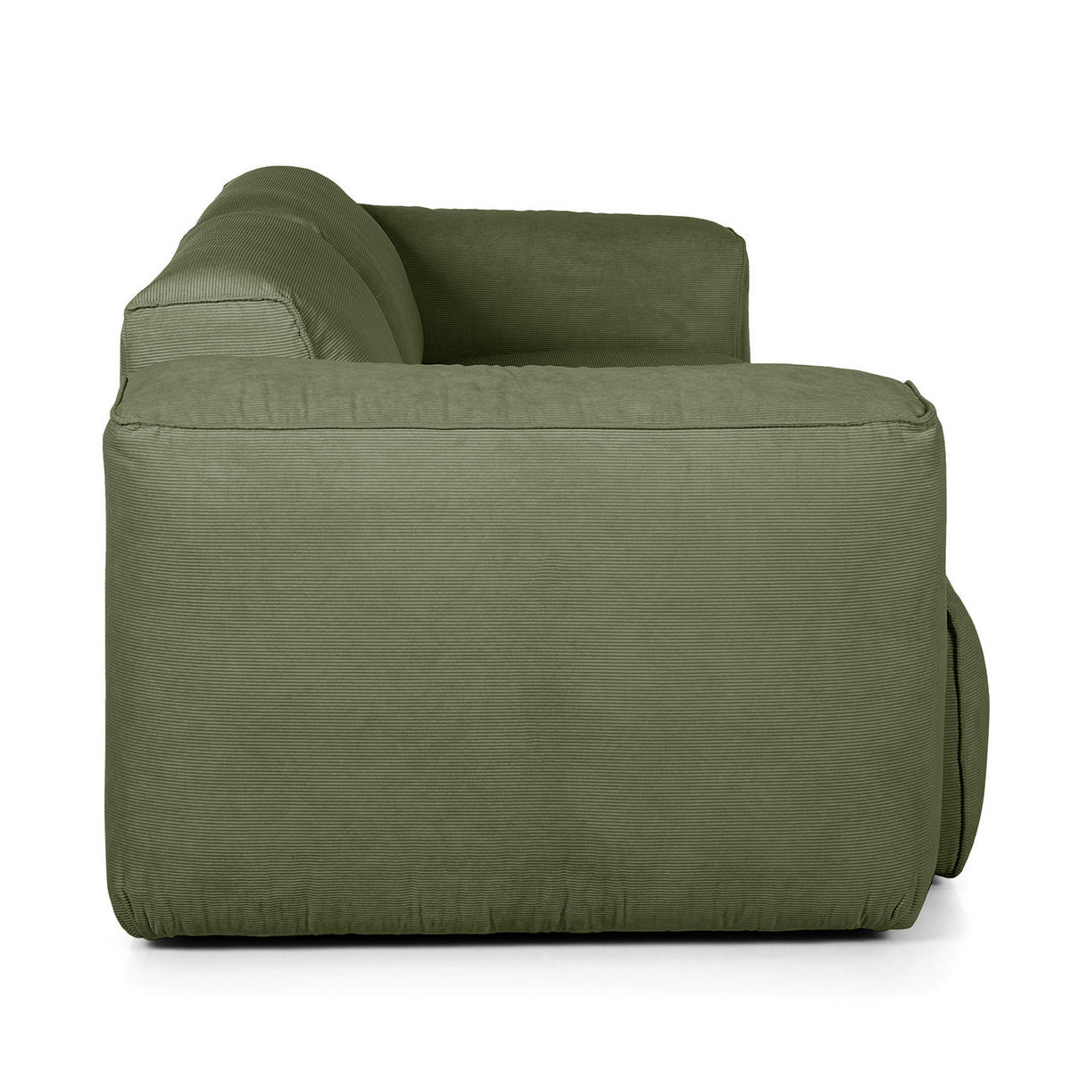 3-SITZER SOFA - Dunkelgrün/Schwarz, Kunststoff/Textil (251/71/102cm) - home24
