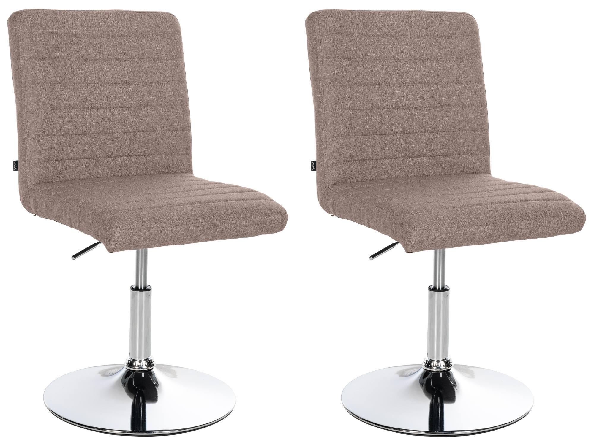 DREHSTUHL 2er Set Stoff taupe - Taupe/Chromfarben, Textil/Metall (44/81/60cm) - CLP