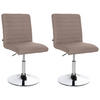 DREHSTUHL 2er Set Stoff taupe - Taupe/Chromfarben, Textil/Metall (44/81/60cm) - CLP