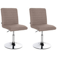 DREHSTUHL 2er Set Stoff taupe - Taupe/Chromfarben, Textil/Metall (44/81/60cm) - CLP