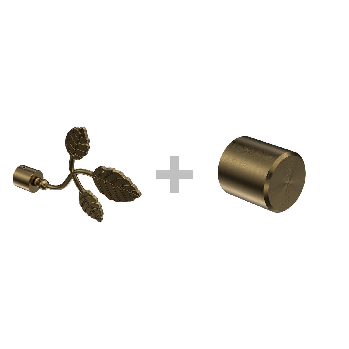 GARDINENSTANGE Primus Alessia 480 cm (geteilt in 3 x 160 cm), 2-läufig (ohne Ringe), 16 mm Ø Messing Antik - Messingfarben/Bronzefarben, Metall (480cm) - INTERDECO