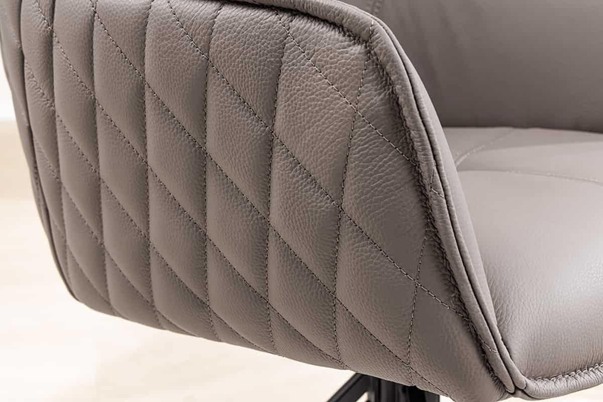 STUHL EUPHORIA Echtleder Taupe 80 cm - Taupe/Schwarz, Leder/Metall (58/82/60cm) - riess-ambiente