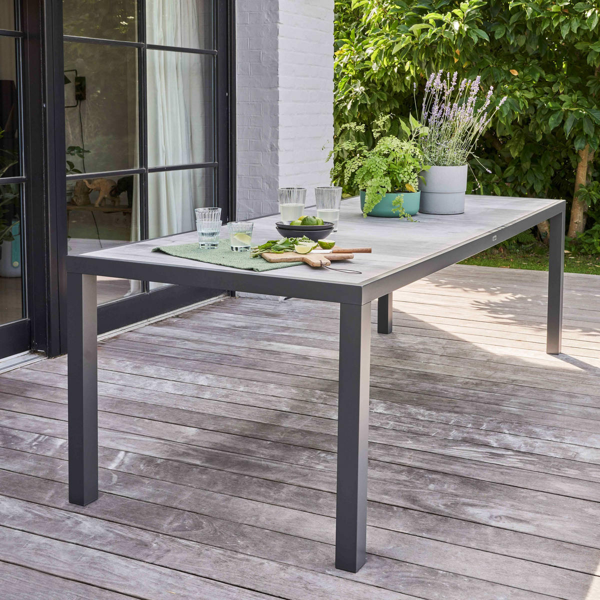 GARTENSET 11-tlg., Grau - Grau, Metall - Oviala