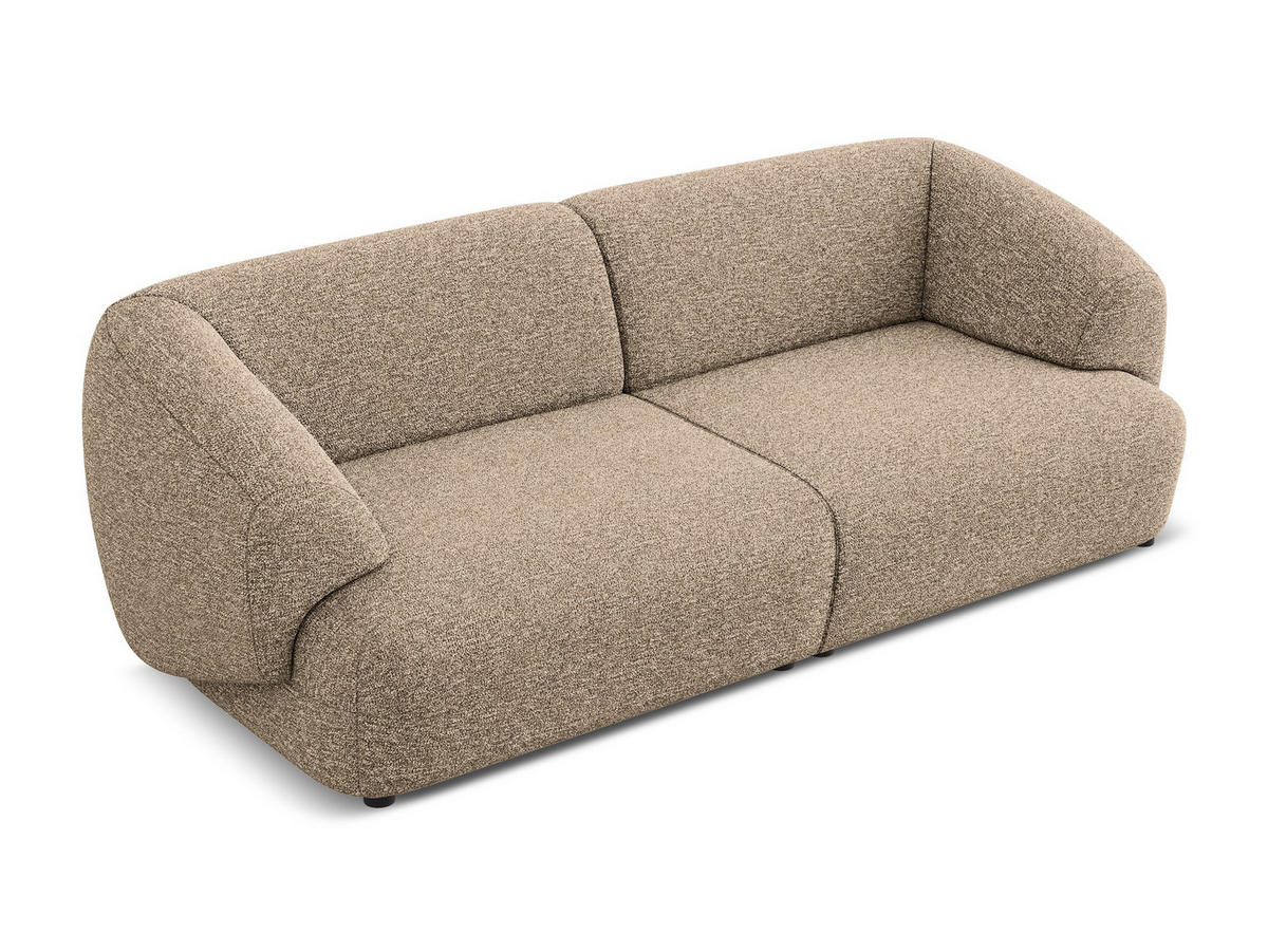 4-SITZER-SOFA Strukturstoff Stoff Beige - Blau/Beige, Kunststoff/Textil (232/81/98cm) - Makamii