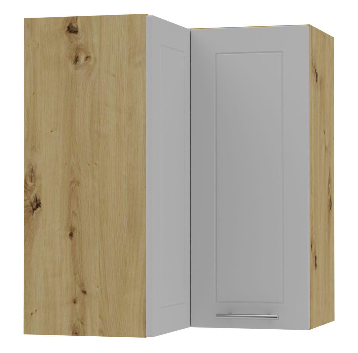 ECKHÄNGESCHRANK Kvantum W12/60 Dust Grey Matt / Eiche Artisan Matt 60 / 60 / 72cm - Eiche Artisan/Grau, Holz/Holzwerkstoff (60/72/60cm) - Feldmann-Wohnen