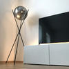 DREIBEIN-STEHLAMPE Sphere Schwarz/Rauch - Schwarz, Glas (40/40/160cm) - s.luce