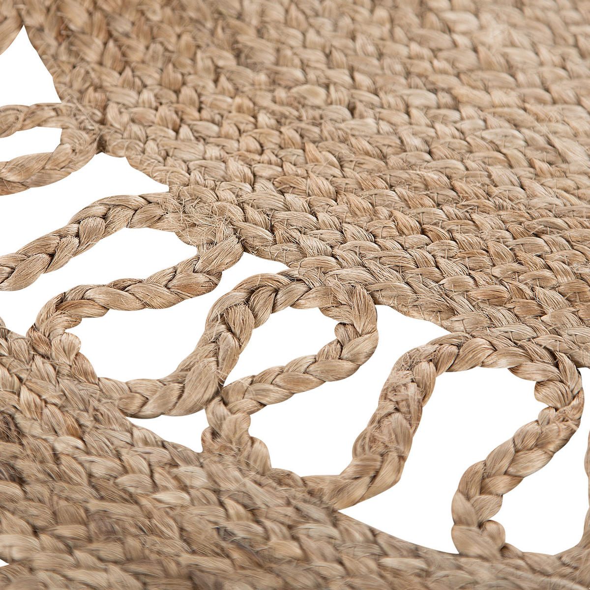 KURZFLOR-TEPPICH Dikili 120/120 cm - Beige, Naturmaterialien (120/120cm) - Beliani