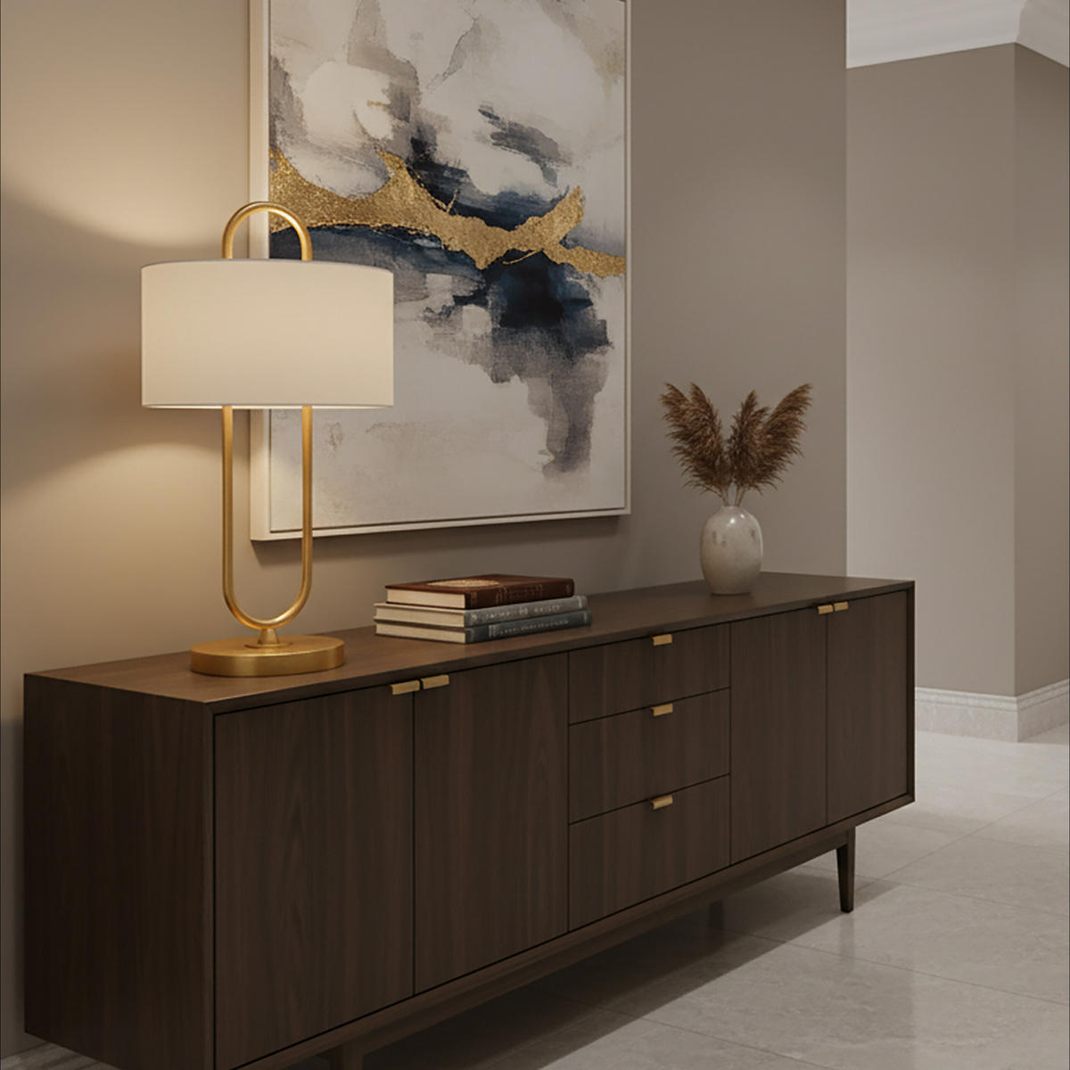 TISCHLAMPE - Multicolor, Textil/Metall (30.5/30.5/55cm) - Relaxdays