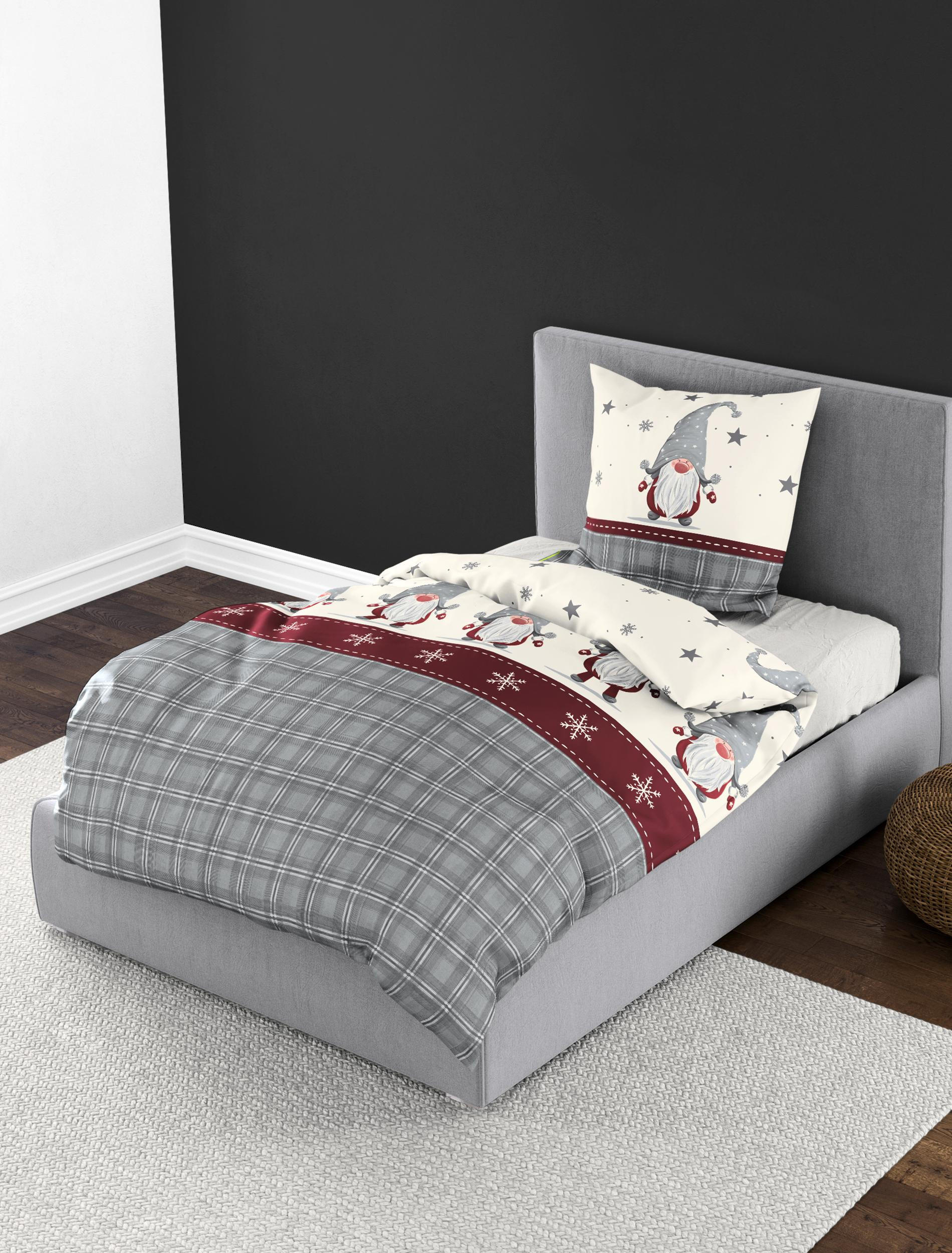 BETTWÄSCHE Biber 3743 - Weiß, Textil (135/200cm) - Bierbaum