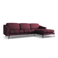 ECKSOFA Rechts Chenille Stoff Rot - Rot/Weinrot, Textil/Metall (264/160cm) - Makamii
