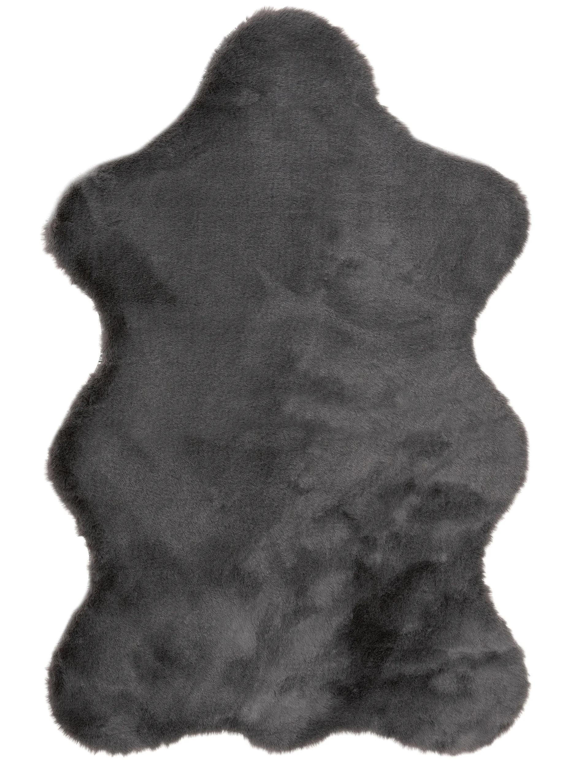 KUNSTFELL-TEPPICH Dave Anthrazit 60x90 cm - Anthrazit, Textil (60/90cm) - benuta Nest