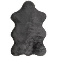 KUNSTFELL-TEPPICH Dave Anthrazit 60x90 cm - Anthrazit, Textil (60/90cm) - benuta Nest