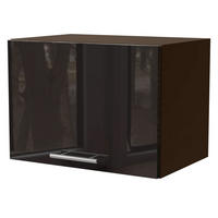 KLAPPHÄNGESCHRANK Essen W4B/50 Schwarz Hochglanz / Lava Matt 50 / 32,5 / 36cm - Schwarz Hochglanz/Dunkelgrau, Holz/Holzwerkstoff (50/36/32.5cm) - Feldmann-Wohnen