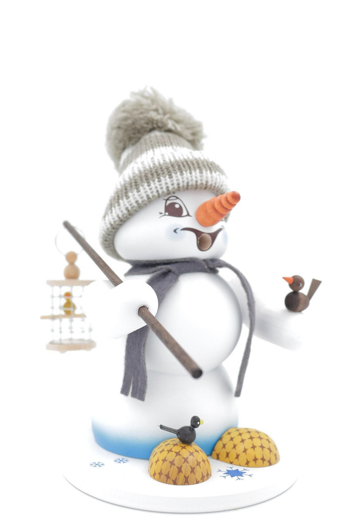 RAUCHFIGUR Schneemann Weiß Vogelhändler 19 cm - Multicolor, Holz (15/19/0.1cm)