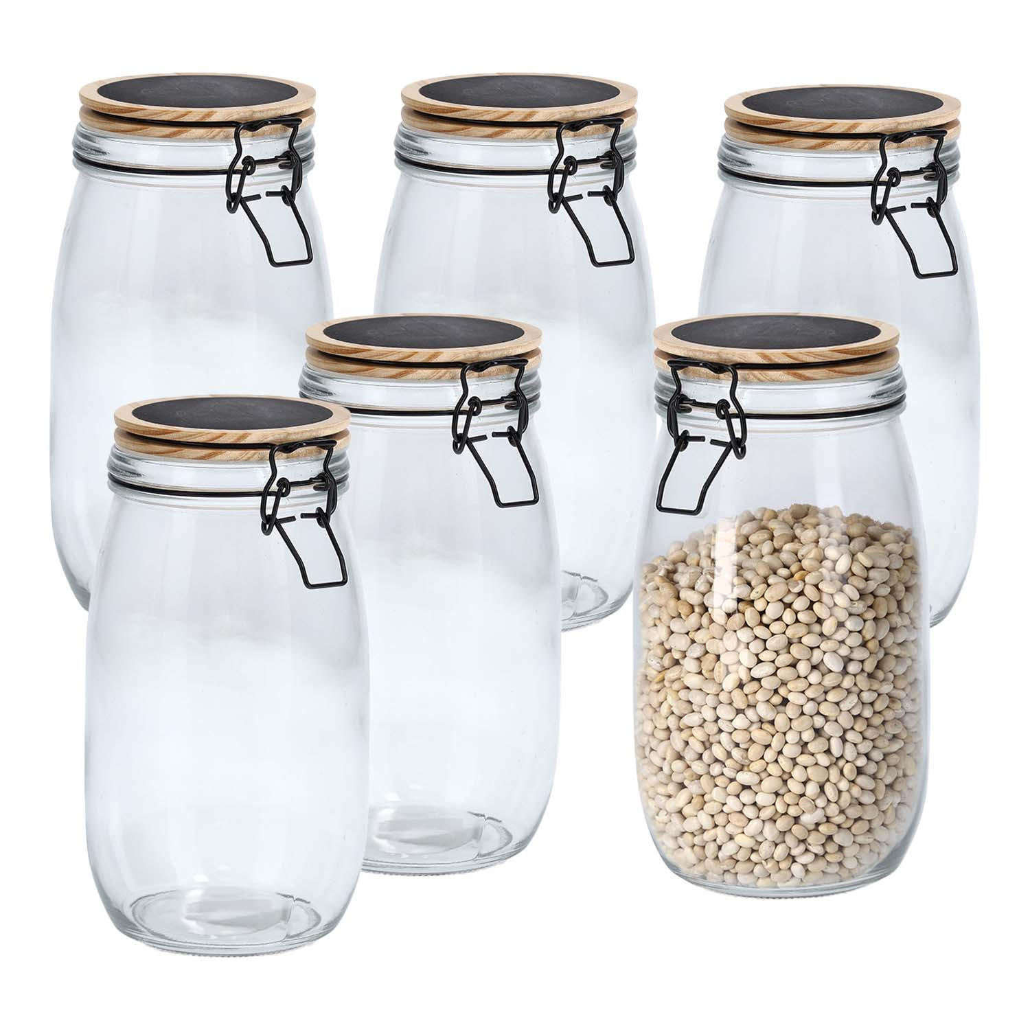 VORRATSGLÄSER 6 Stück mit Bügelverschluss - Ø 11,5 x 21,5cm - Transparent, Glas (11.5/21.5/11.5cm) - Zeller Present