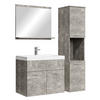 BADMÖBEL-SET Montreal 4 Teile Beton Grau - 60 x 35 x 51 cm - Grau, Holz (60/51/35cm) - Badplaats