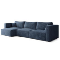 ECKSOFA TOLMO LM Blau Chenille mit Schlaffunktion - Blau, Holzwerkstoff/Textil (347/148cm) - MASSENO