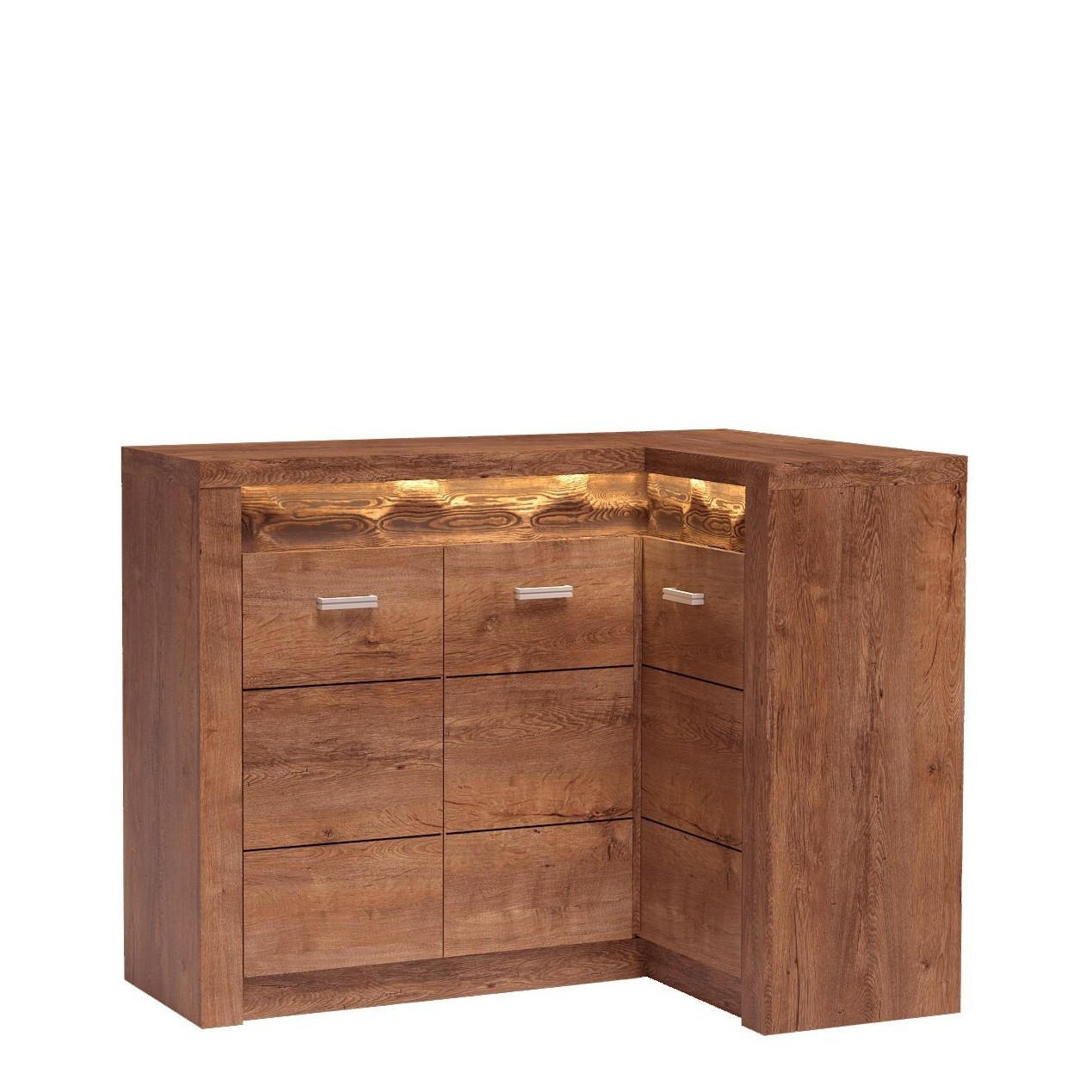 KOMMODE ZERI 131/103,5/42cm mit Schubladen 3 Türen Braun - Braun, Holzwerkstoff (131/103.5/42cm) - MASSENO