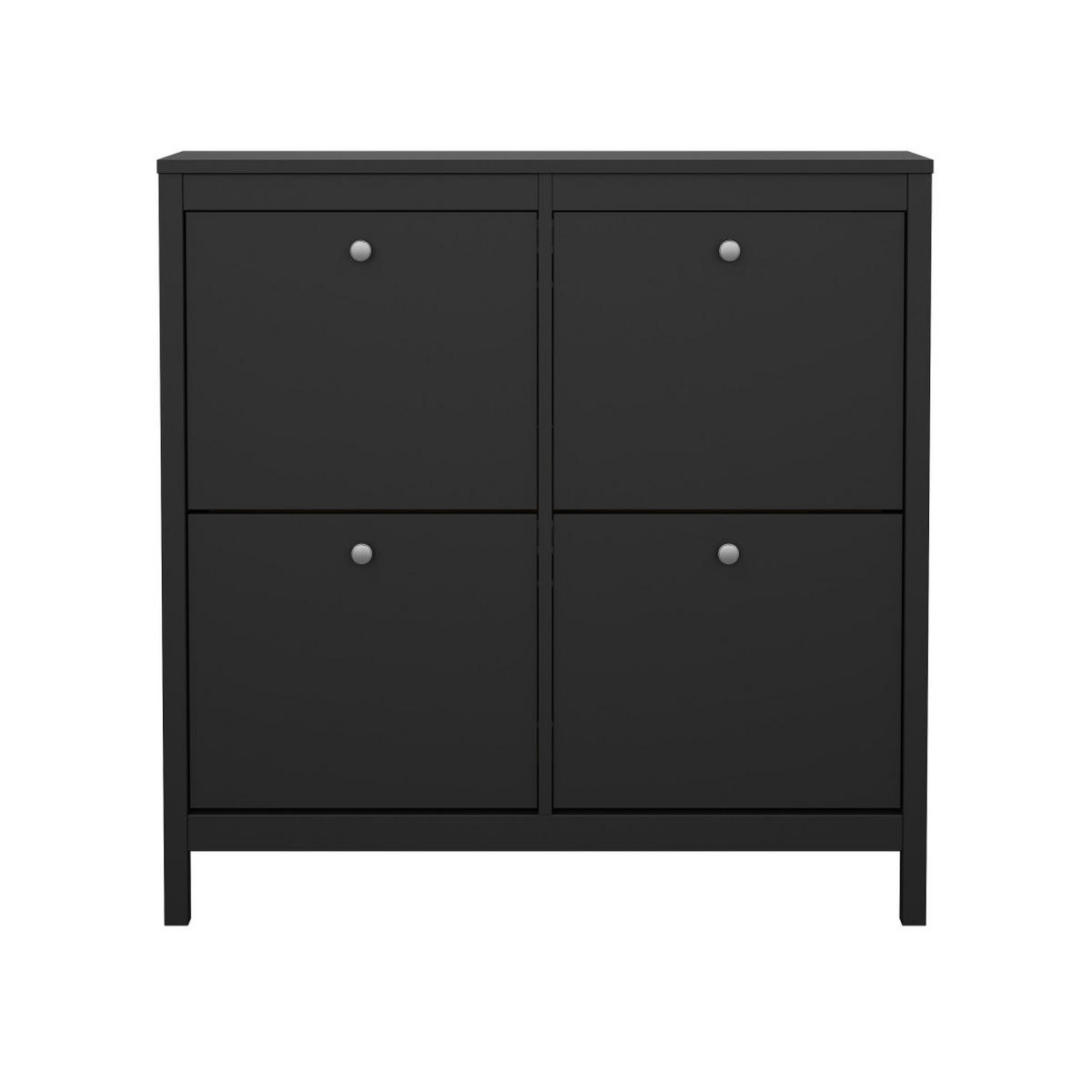 SCHUHSCHRANK, Madrid, Schwarz, Melamin., 103 x 25 x 103 cm - Schwarz, Holzwerkstoff (103/103/25cm) - ebuy24