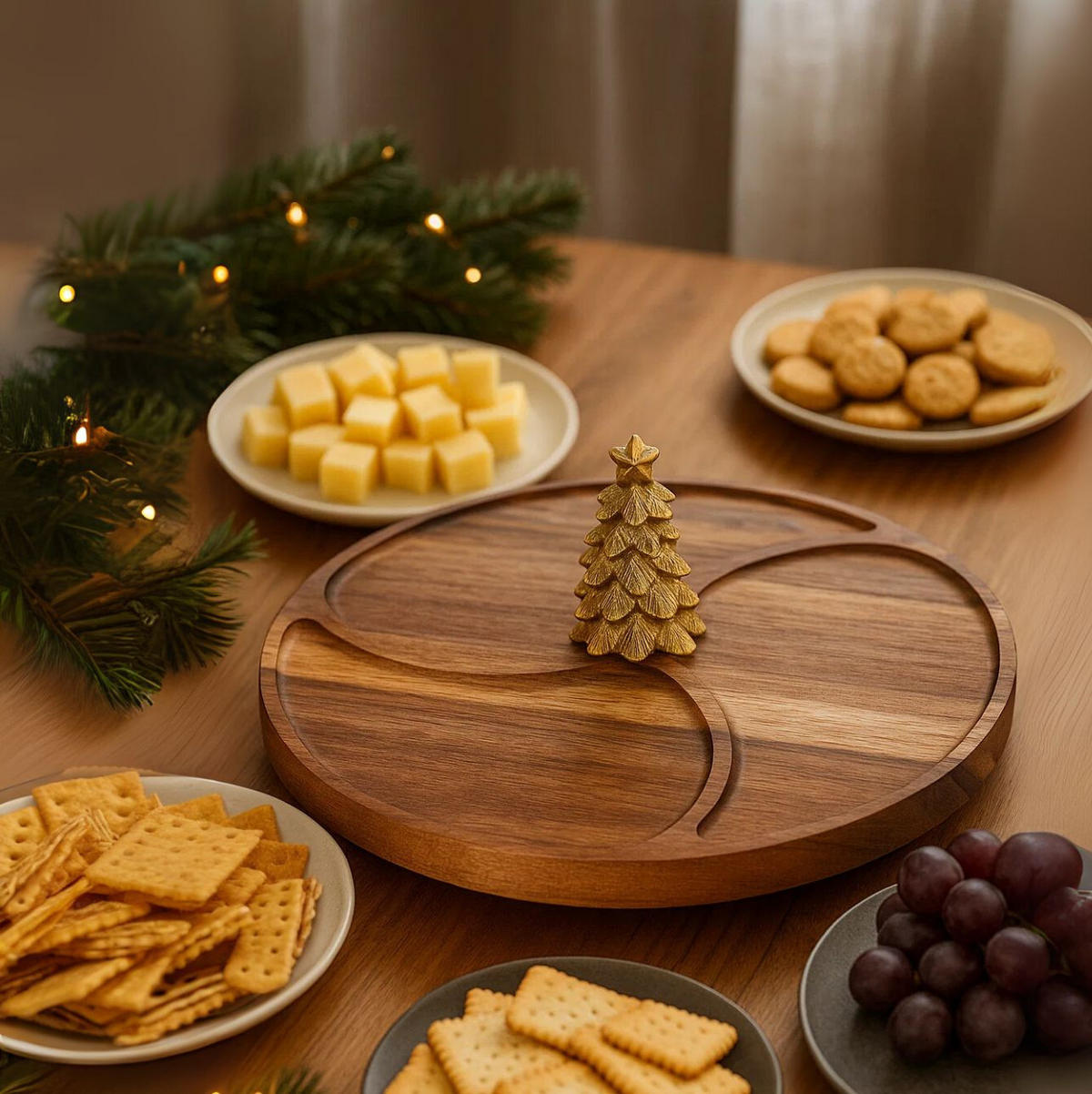 SNACKBRETT Akazienholz Nevessa Ø 28 cm - Braun, Naturmaterialien (28/28cm) - Excellent Houseware