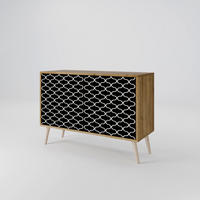 SIDEBOARD TESSELATED BLACKNESS, Eicheneffekt, 111x42x77,5 cm, 2 Türen - Eichefarben/Buchefarben, Holzwerkstoff/Buchenholz (111/77.5/42cm) - SpaceRebels