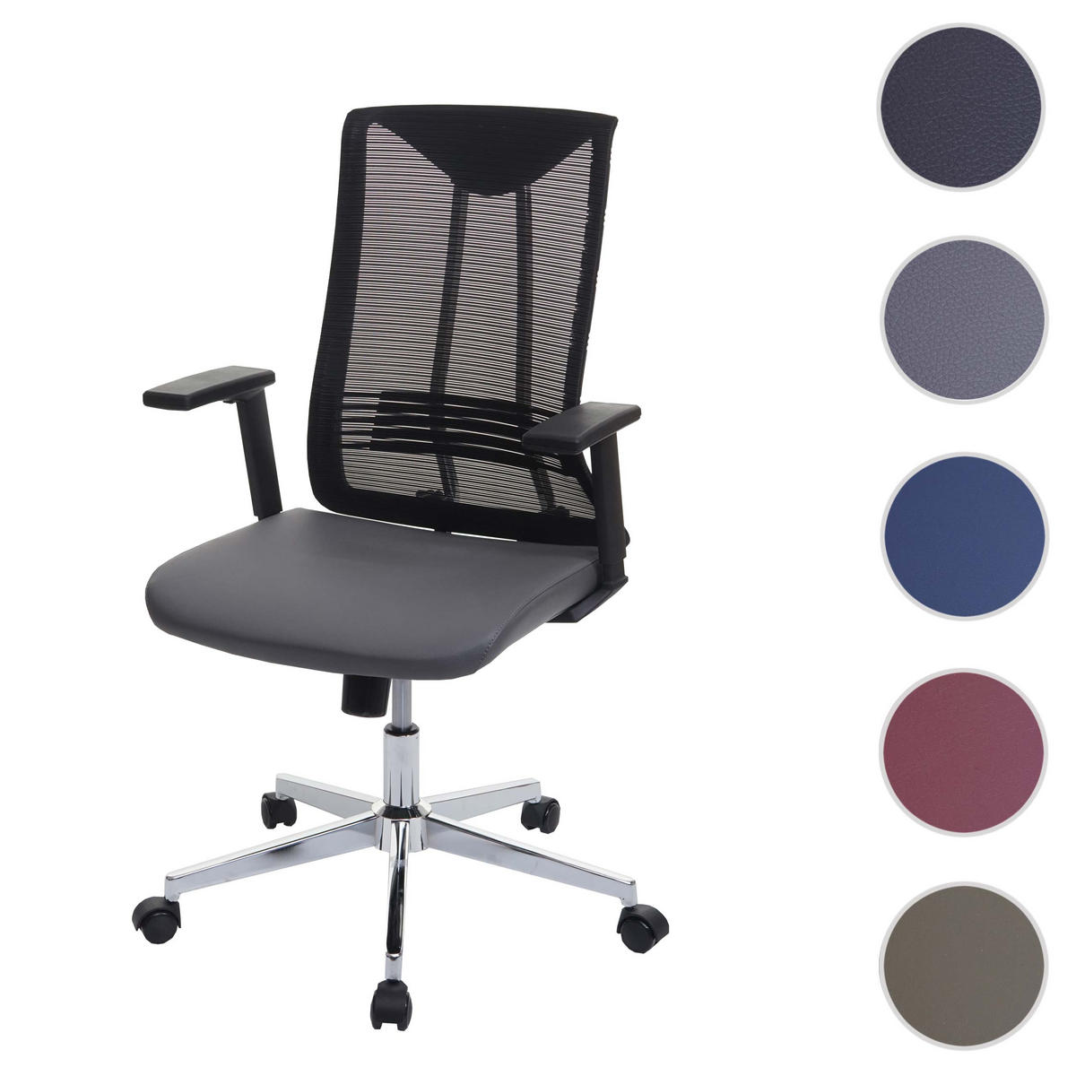 BÜROSTUHL Grau - Grau, Textil (65/110/66cm) - MCW