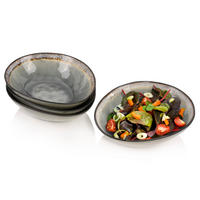 SALATSCHALEN SET CAPRI GRAU - 4 teilig aus Steingut - Grau, Keramik (20cm) - Sänger