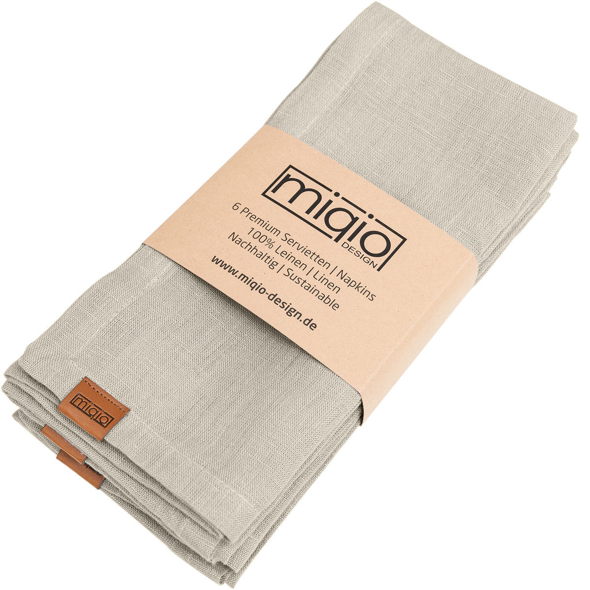 STOFFSERVIETTEN aus Leinen 6er-Set - Braun, Textil (45/23cm) - Miqio Design