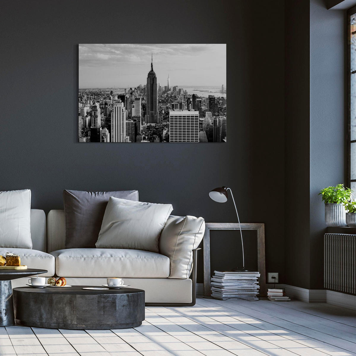 LEINWANDBILD Stadt 90x60 cm - Multicolor, Holz (90/60cm) - LUMASOUL